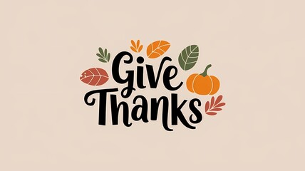 give thanks illustration text