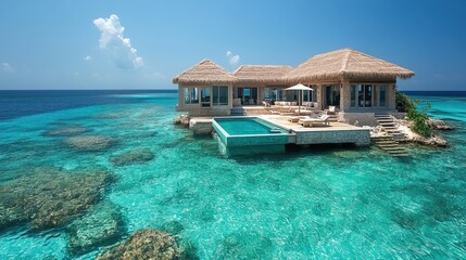 Landscape Drone View of Maldives