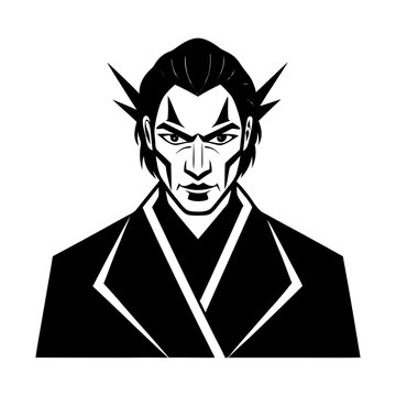 Vector graphic of a villainous character silhouette