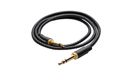 Premium Black Audio Cable with Gold Connectors Music Equipment Accessory