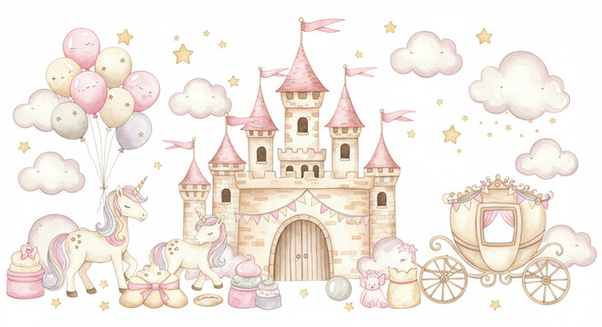 princess castle vector illustration