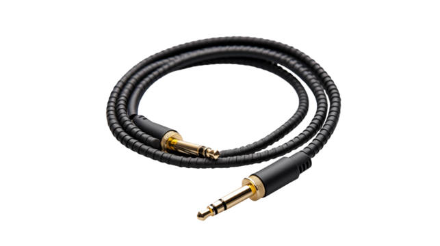 Premium Black Audio Cable with Gold Connectors Music Equipment Accessory