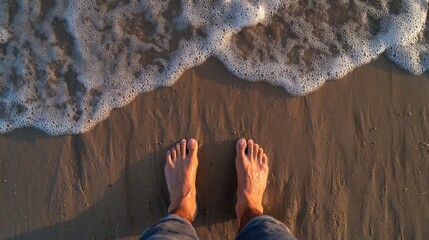 Barefoot on the Beach: Golden Hour Serenity