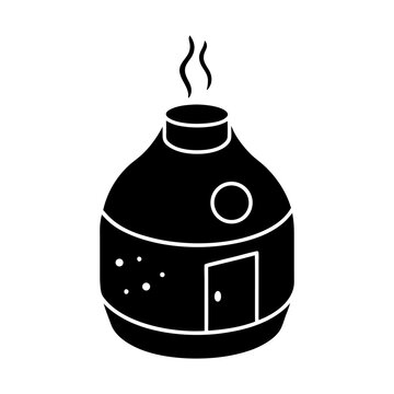 black essential oil diffuser with steam clip art preview