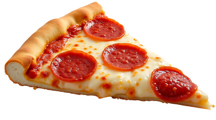Delicious pepperoni pizza slice on black