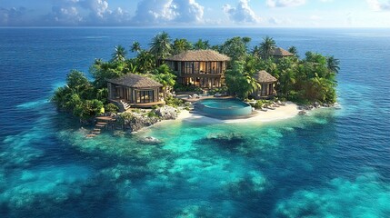 Landscape Drone View of Maldives