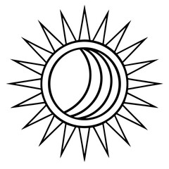 Solar Drift Line Art Vector