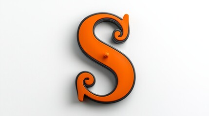 Striking orange and black abstract letter s design on white background modern graphic for branding visual identity