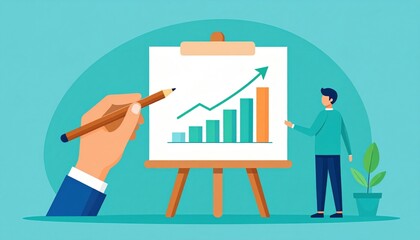 Fototapeta premium Business Growth Presentation Illustration