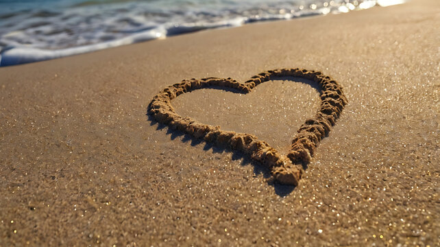 heart on sand