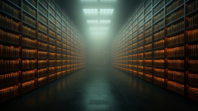 Extensive collection of books showcased visual journey through literature and knowledge