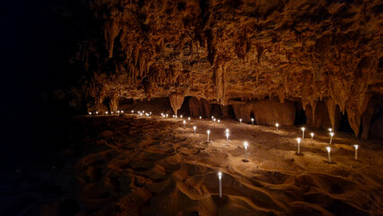 Djara Cave in Egypt with impressive stalagmites and natural rock formations. A hidden geological...