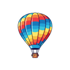 Obraz premium Vibrant hot air balloon illustration soaring through the black expanse of night