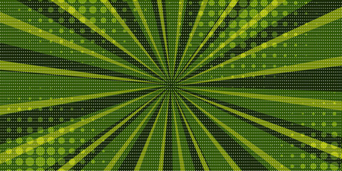 Obraz premium green comic sunburst effect background with halftone. Pop art comic-style vector background. vector