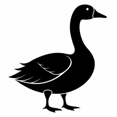 Simple Goose Silhouette Vector Illustration on a White Background for Design and Creative Projects