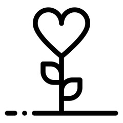 Icono de planta con corazón. Vida saludable y conexión ecológica. Ilustración vectorial