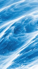 Swirling blue abstract painting with dynamic brushstrokes