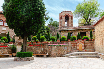 the interior of the monastery of Varlaam in the meteors in greece