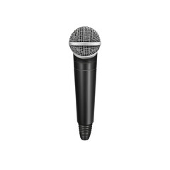 Professional Black Microphone on Transparent Background