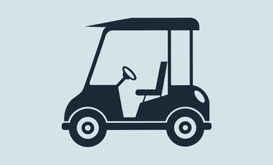 Fototapeta premium Golf cart icon, vehicle silhouette vector, transport illustration, electric buggy design, black shape graphic, golf cart icon 