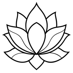 Elegant Lotus Flower Illustration on White Background A Versatile Vector Design for Creative Projects