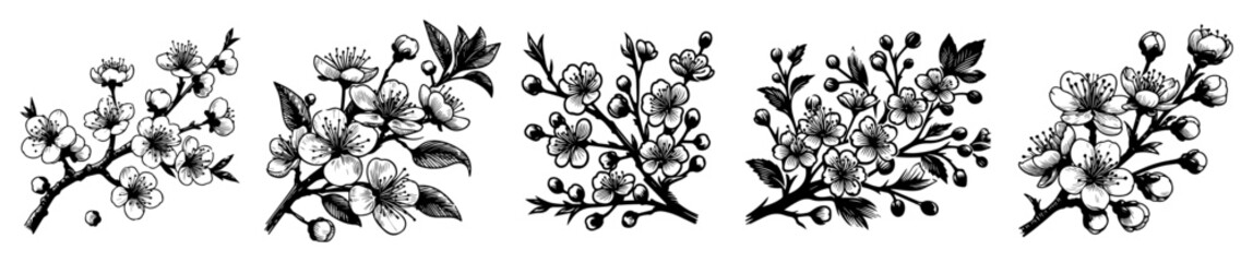 detailed vintage fruit and flower branch bundle