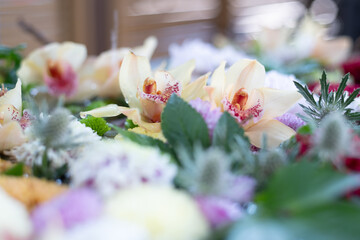 神社の花手水、日本の手水舎