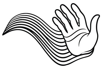 Abstract curved finger and hand motion design