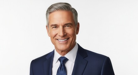 Portrait of professional older man smiling in suit