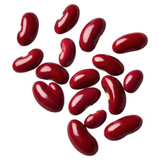 red kidney beans isolated on transparent background .