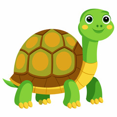 Isolated Tortoise Illustration on White Background Detailed Vector Design of a Turtle for Graphic Projects