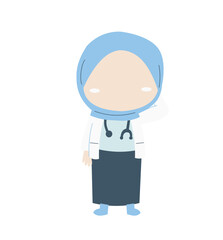 Muslim Child in Medical Uniform – Cute Character Design