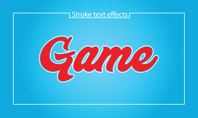 Bold Game Stroke Text Effect for Gaming Graphics and Social Media Banners new 2025 trendy unique