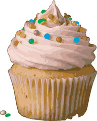 cupcake with cream