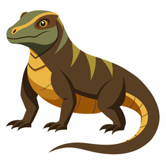 Komodo Dragon Illustration Detailed Vector Design of a Reptile on a Clean White Background Perfect for