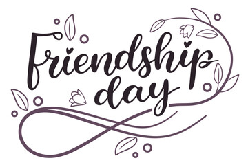 Elegant friendship day calligraphy design in modern script