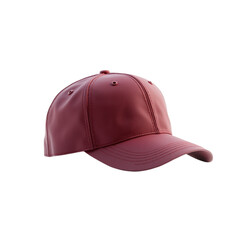 Single Isolated Red Baseball Cap on Transparent Background