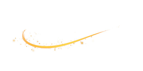 Bright Twisted Light Stream with Shiny Gold Particles and Transparent Background for Motion or Spell Effect