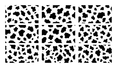 seamless cow skin pattern set for cutting and print