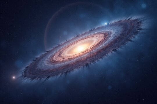 Spiral galaxy in deep space astronomy photography stars and nebula cosmic universe background for science and education
 - Powered by Adobe