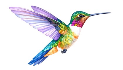 Obraz premium Vibrant Hummingbird in Flight.