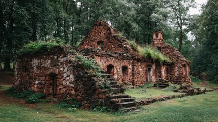 Enigmatic Stone Ruins in a Verdant Forest
