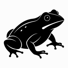 American Bullfrog Silhouette Vector Illustration on White Background Ideal for Wildlife Nature and Amphibian Themed Design