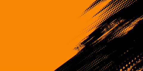 orange black brush Car sticker wrap pattern banner abstract sporty lines black orange color combination grunge brush modern pattern racing motorsport vector design. © Susilo