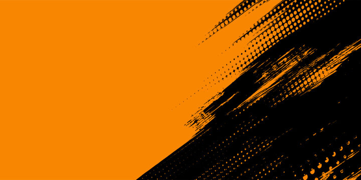 orange black brush Car sticker wrap pattern banner abstract sporty lines black orange color combination grunge brush modern pattern racing motorsport vector design.