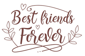 Handwritten best friend script message design