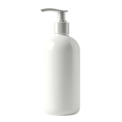 White Plastic Pump Bottle Mockup for Cosmetic or Hygiene Products on Transparent Background