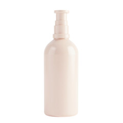 White plastic pump bottle with transparent background studio shot minimal design