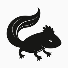 Axolotl Silhouette Vector Illustration on White Background A Clean and Simple Design for Various Creative Projects