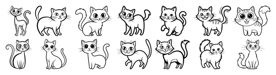 cute cartoon kitten characters collection